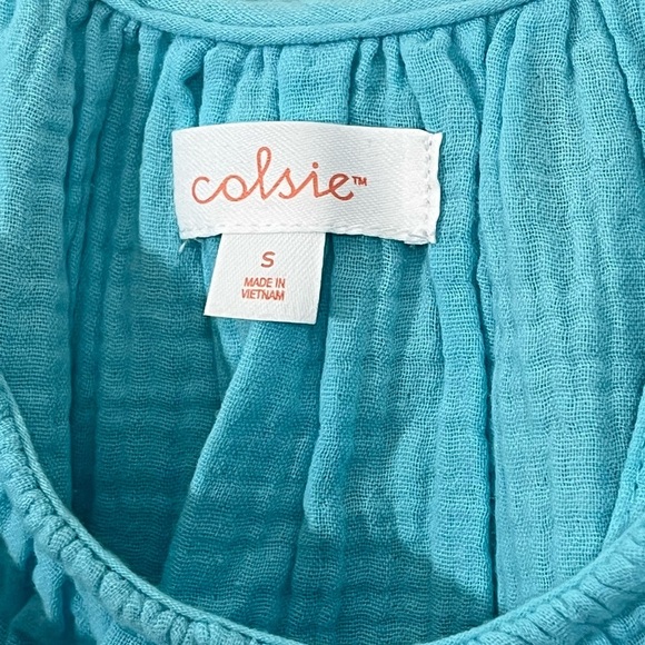 Colsie Lounge Sleep Pajama Top Womens Small Blue Sleeveless Cotton Soft NWT - Picture 4 of 7